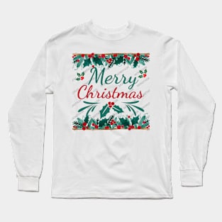 Merry Christmas original artwork by MONOTASK Long Sleeve T-Shirt